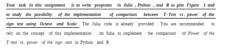 Your task in this assignment is to write programs in Julia