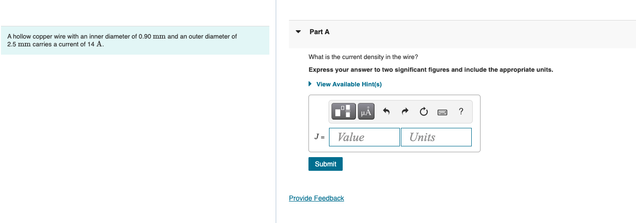  Part A A hollow copper wire with an inner diameter of