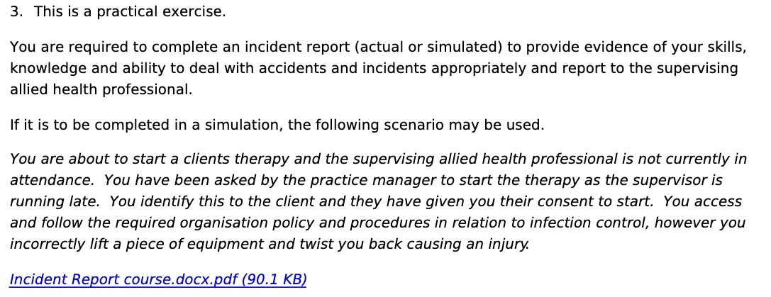  3. This is a practical exercise. You are required to complete