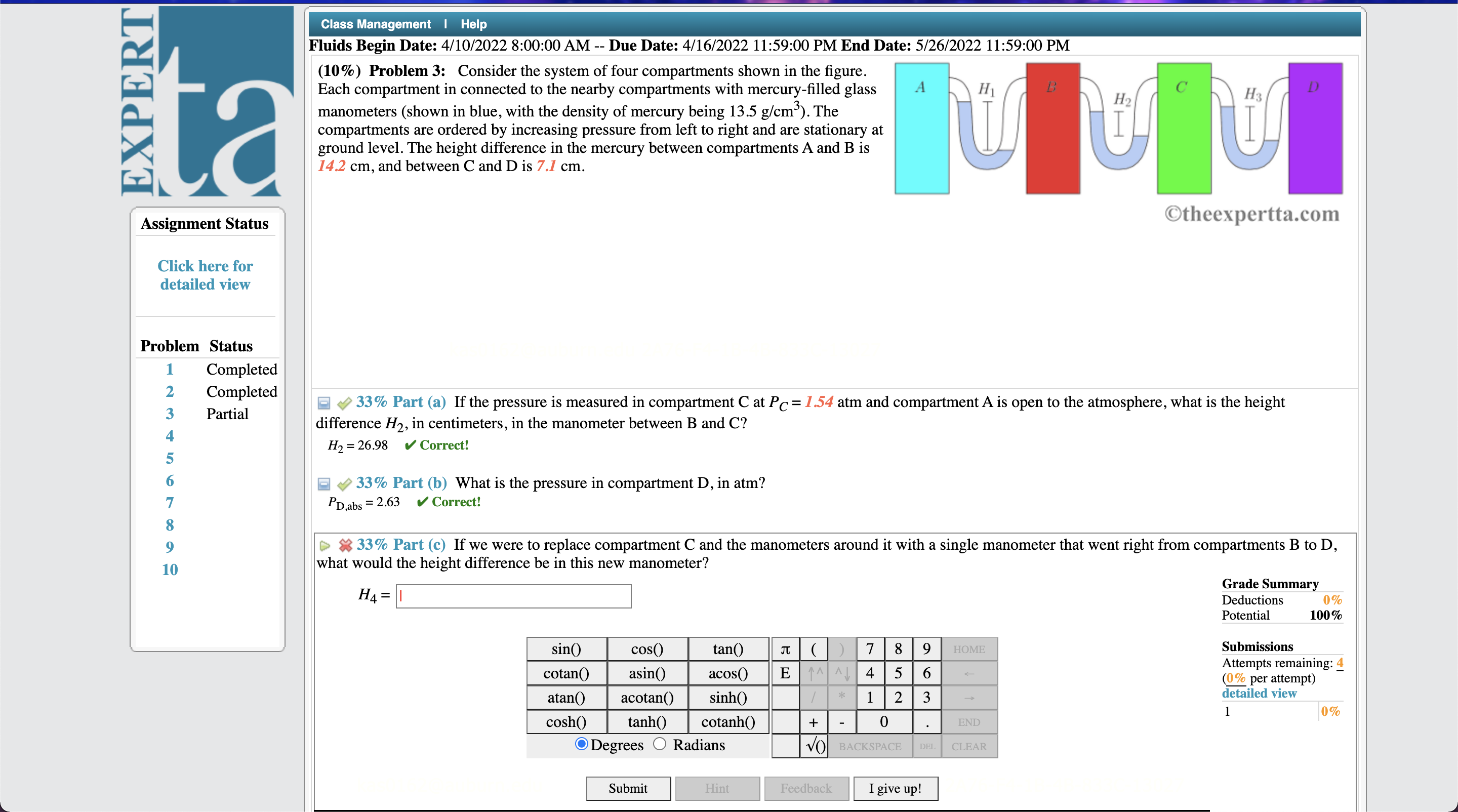  [t A Assignment Status Click here for detailed view Problem Status