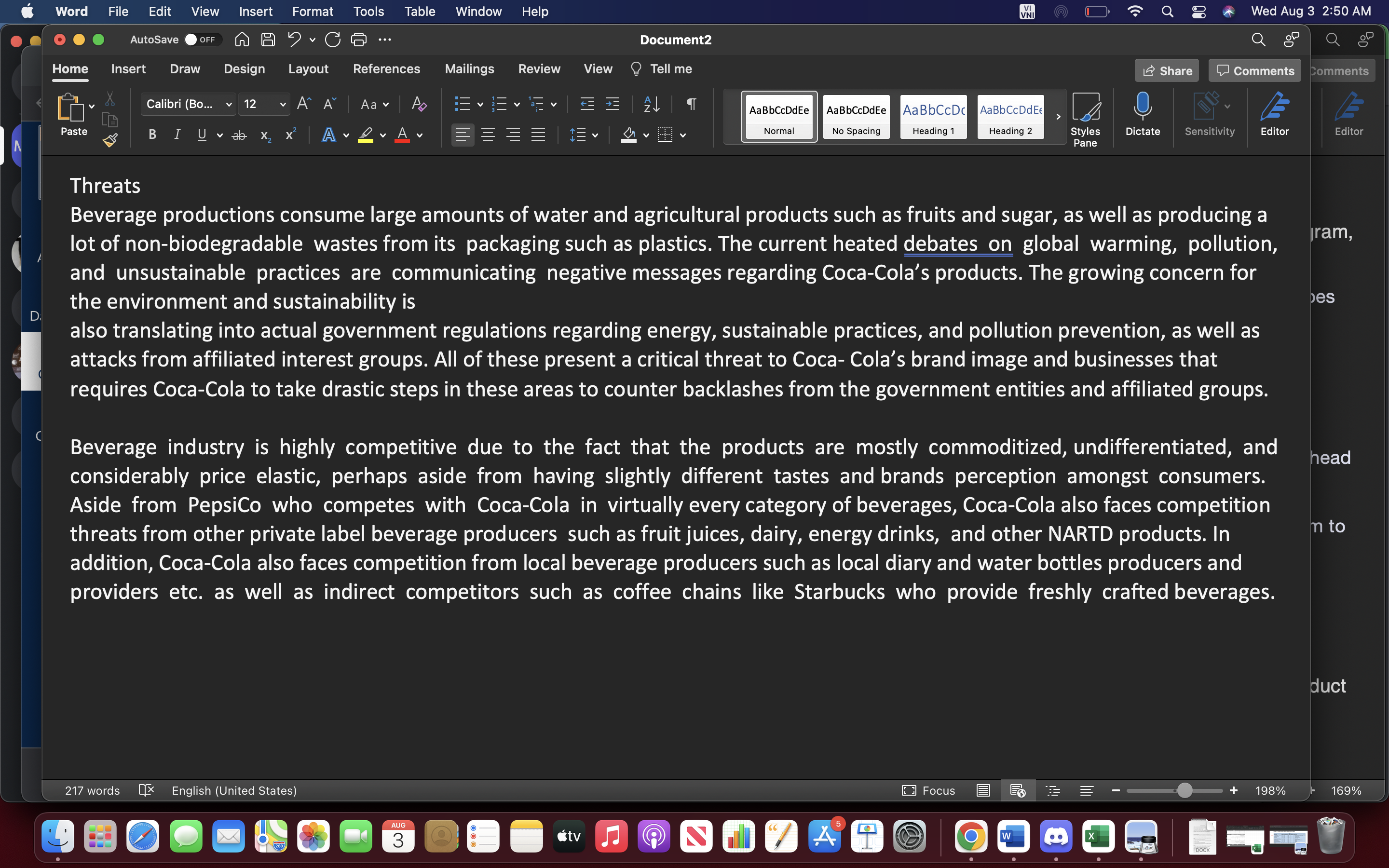 Nike company Exhibit 3 - Strategic Factor Analysis Summary (SFAS) Table Exhibit