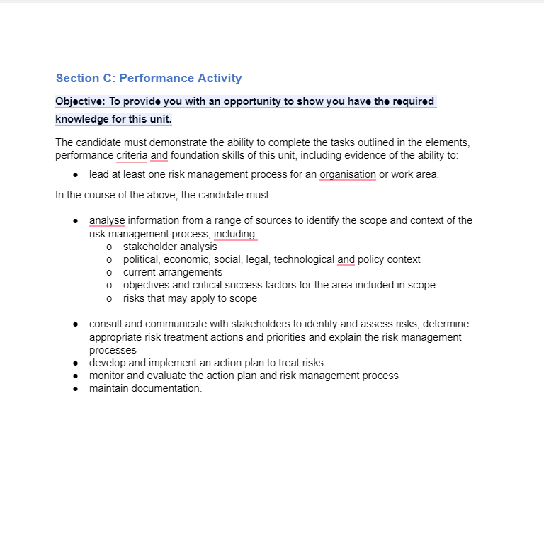 then prepare for a meeting with your team by researching risks, as