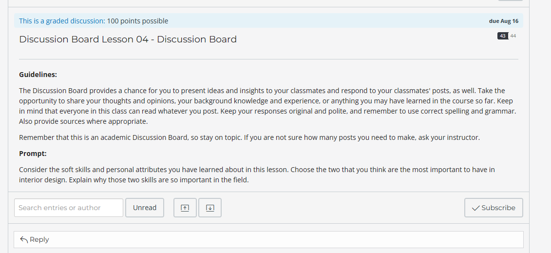  This is a graded discussion: 100 points possible due Aug 16