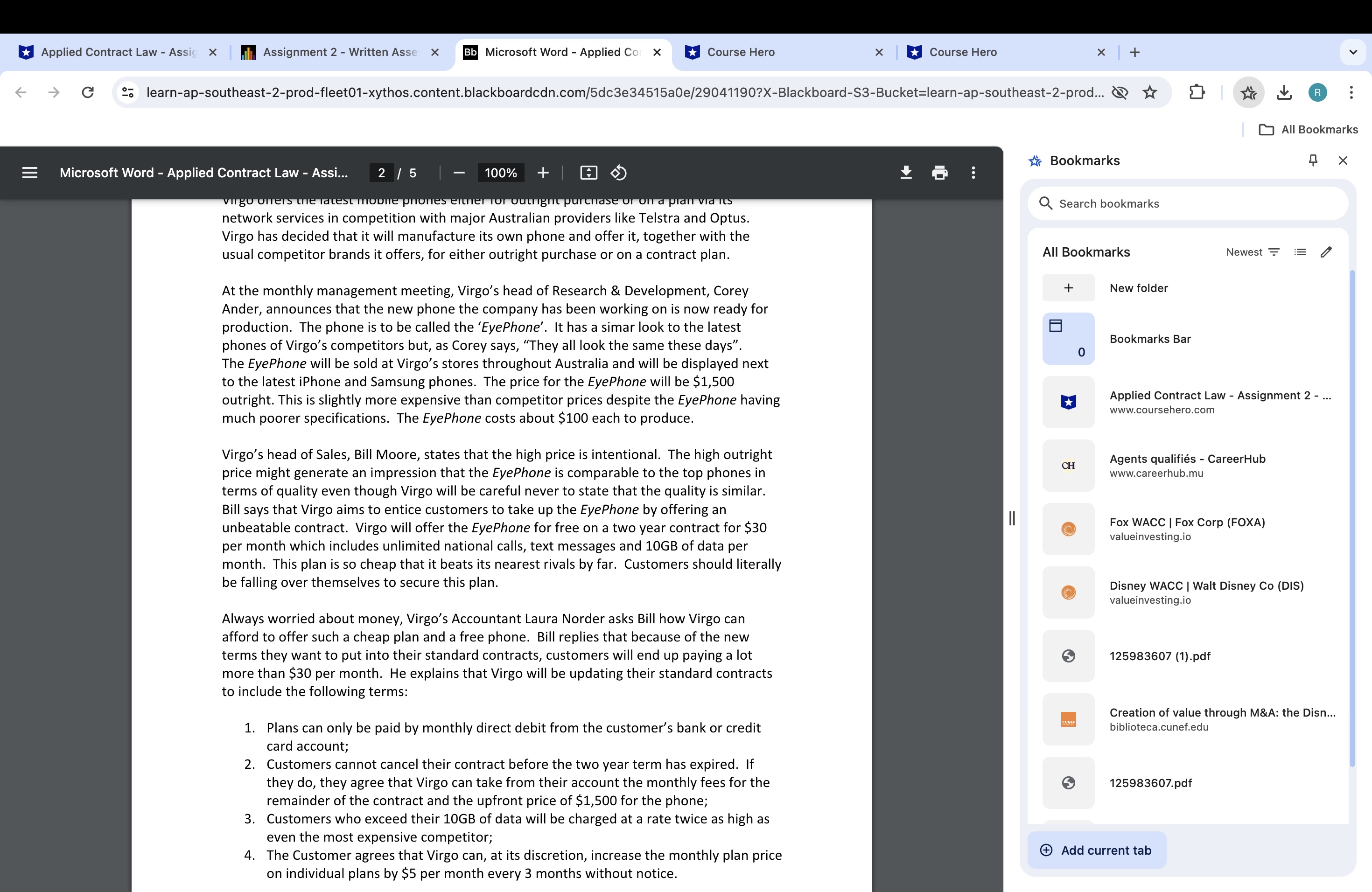  Applied Contract Law - Assig x | | Assignment 2 -