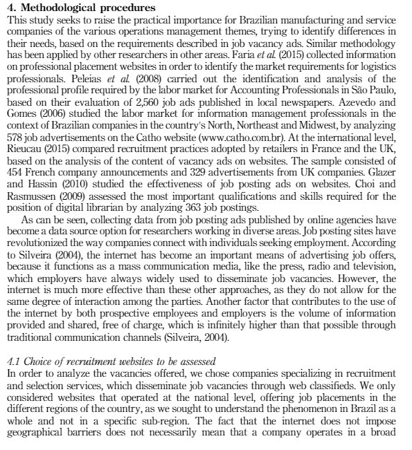  4. Methodological procedures This study seeks to raise the practical importance