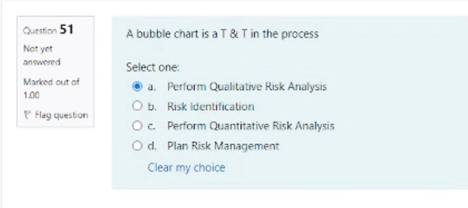  Question 51 A bubble chart is a T & T in