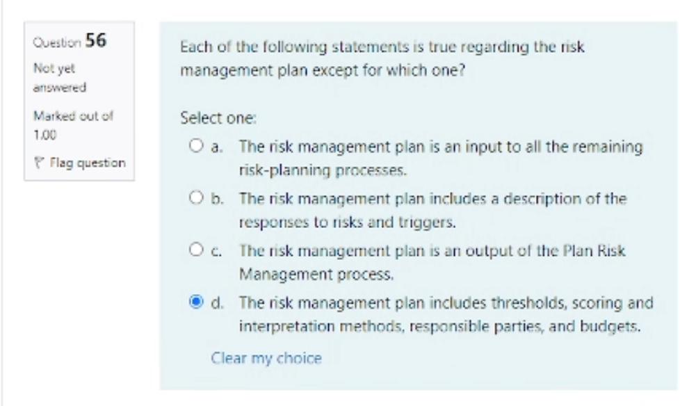 Not yet Qualitative Risk Analysis? answered Marked out of Select one: 1.00