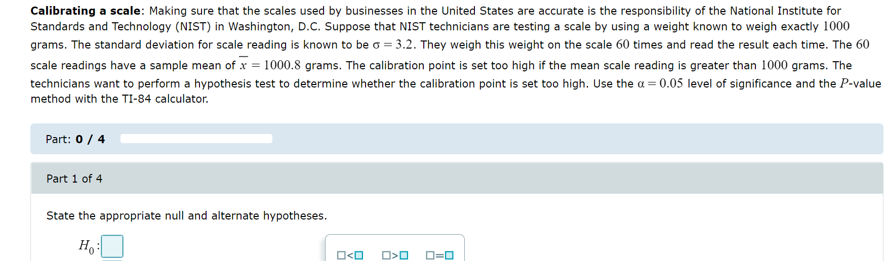 math SAT was 527 and the population standard deviation was 0' :
