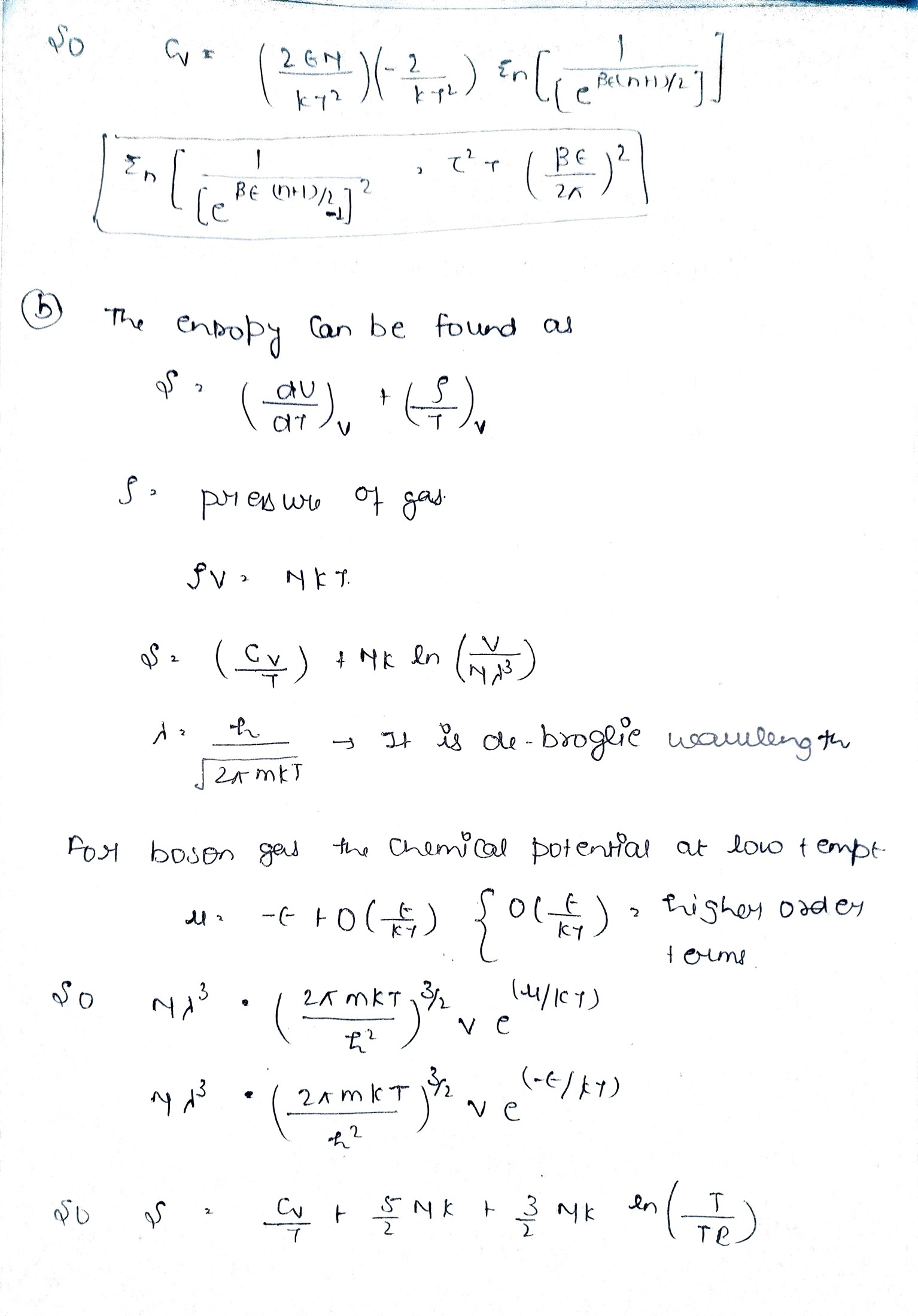 S = (5/3)U/T 2.3 c F = -(2/3)U 2.4 d P =