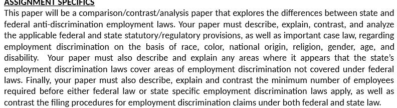  ASSIGNMENT SHELIFILS This paper will be a comparison / contrastanalysis paper