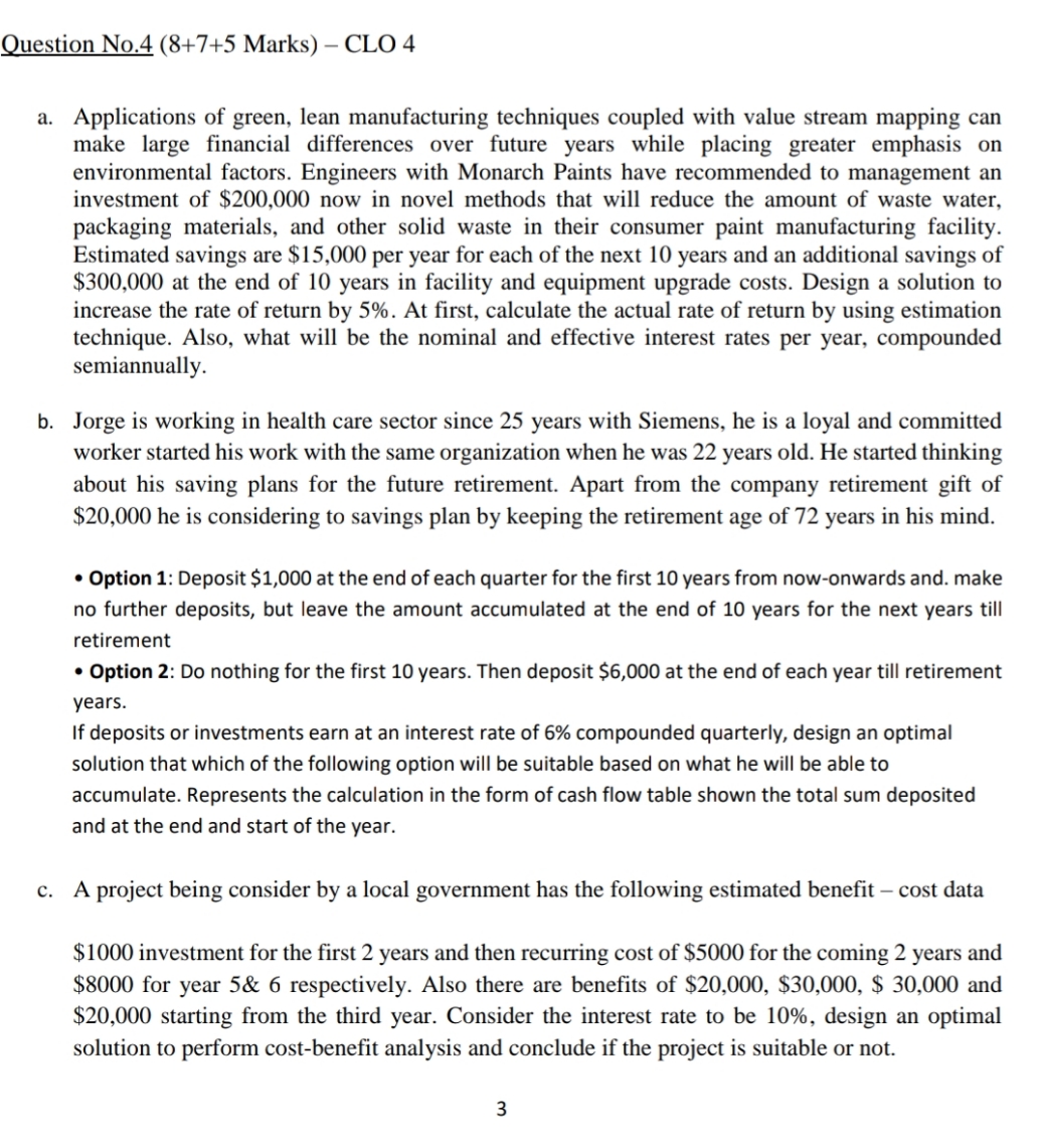 A question from engineering economics solve it with detailed steps so I