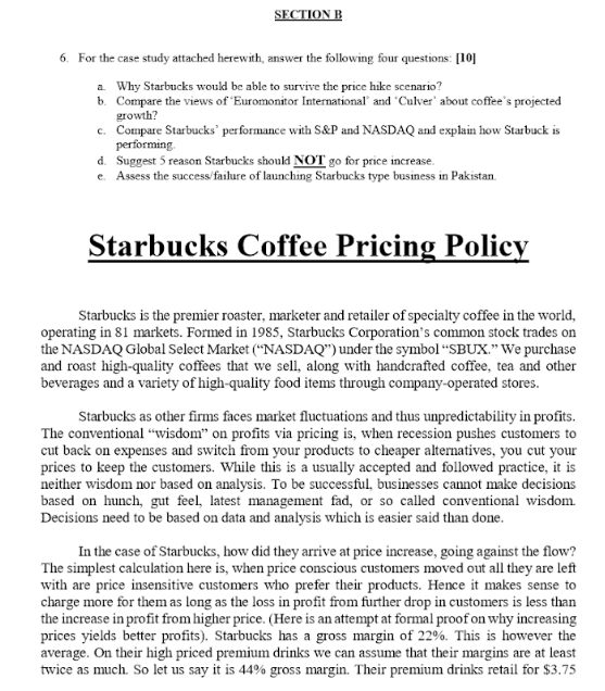 Please answer the questions using the case study provided: SECTION B 6.