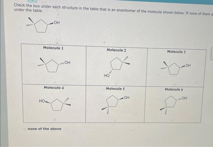 please explain. can be multiple anwers Check the box under each structure