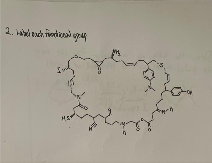  2. Label each functional group