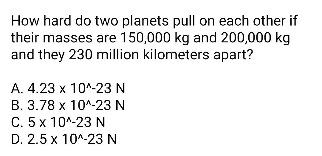 How hard do two planets pull on each other if their
