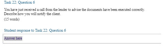 Task 22: Question 6 You have just received a call from