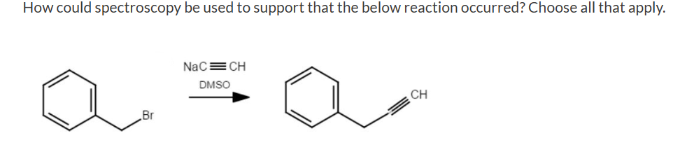 How could spectroscopy be used to support that the below reaction