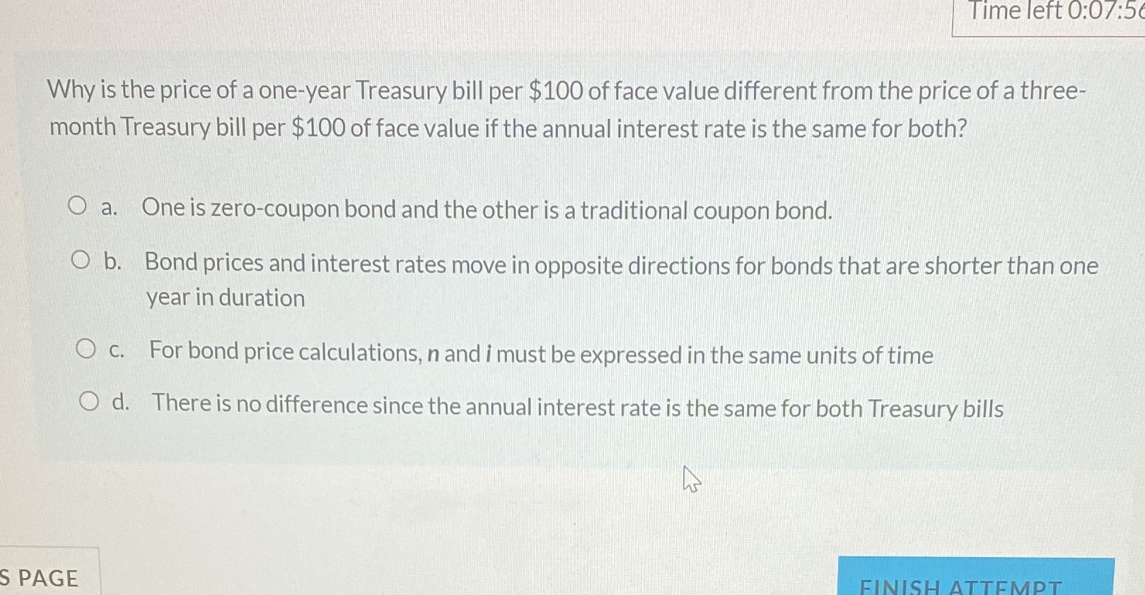 What is the right answer Time left 0:07:5 Why is the price