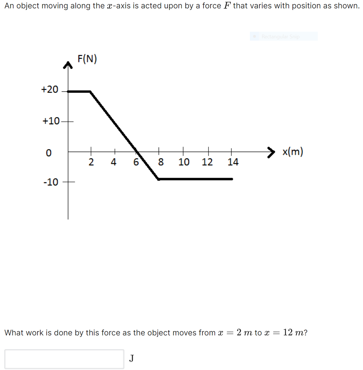 An object moving along the maxis is acted upon by a