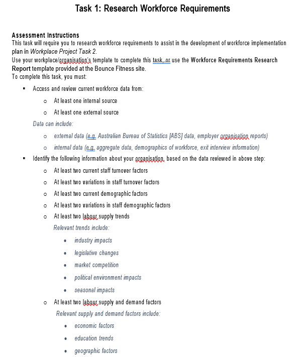 BSBHRM524 - Task 1Study CaseAll information is based on Bounce Fitness Sydney.https://bouncev1.precisiongroup.com.au/Tocom
