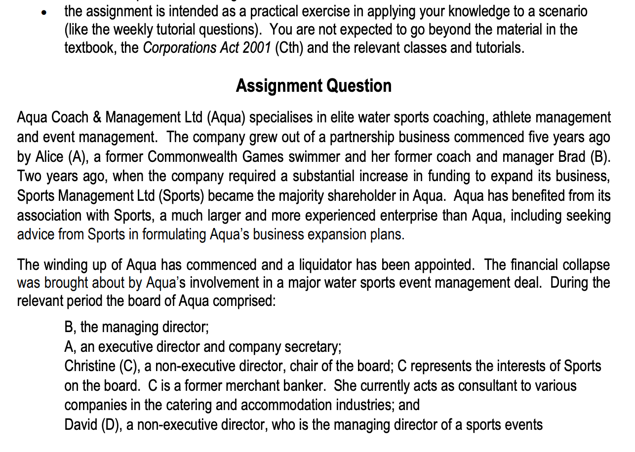 . the assignment is intended as a practical exercise in applying