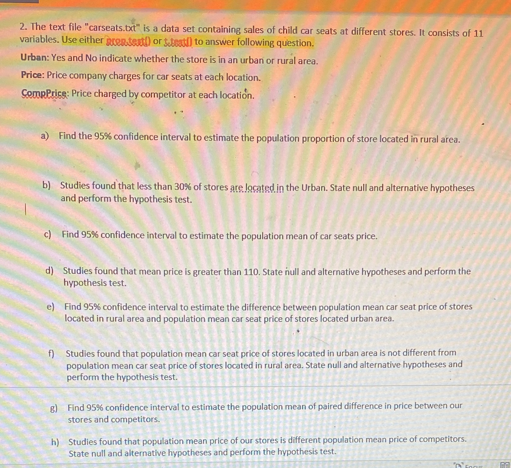 Can someone please help and Please copy r codes 2. The text