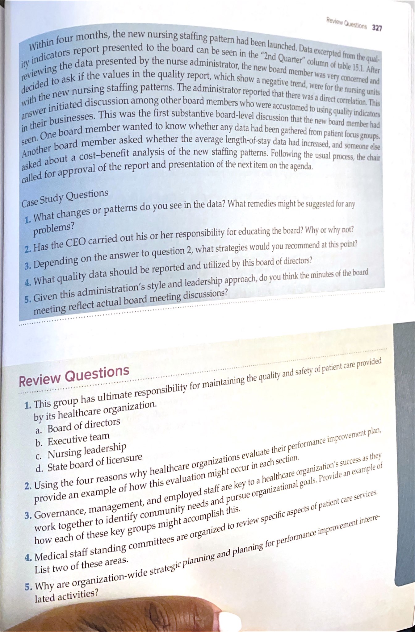 Read the Case Study beginning on p. 326 in your textbook. After