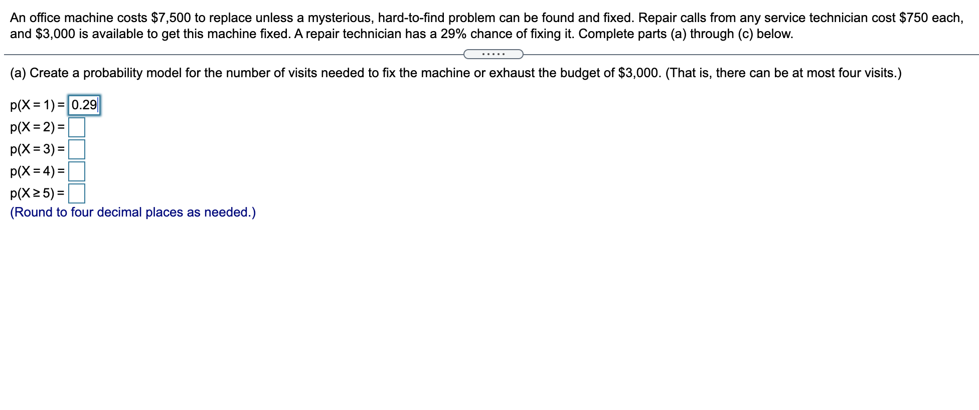 the answer for b and c are wrong please help me An