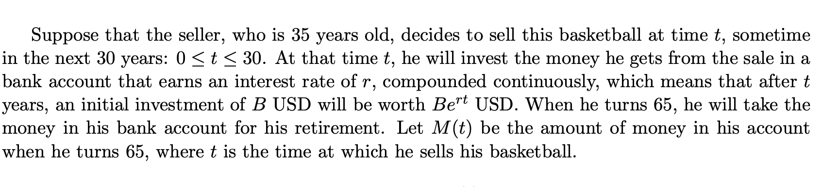 other Information to answer the question. o 8. Plot the function M