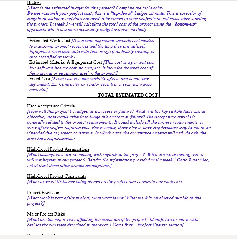 the video and read the video transcript located in the Getta Byte