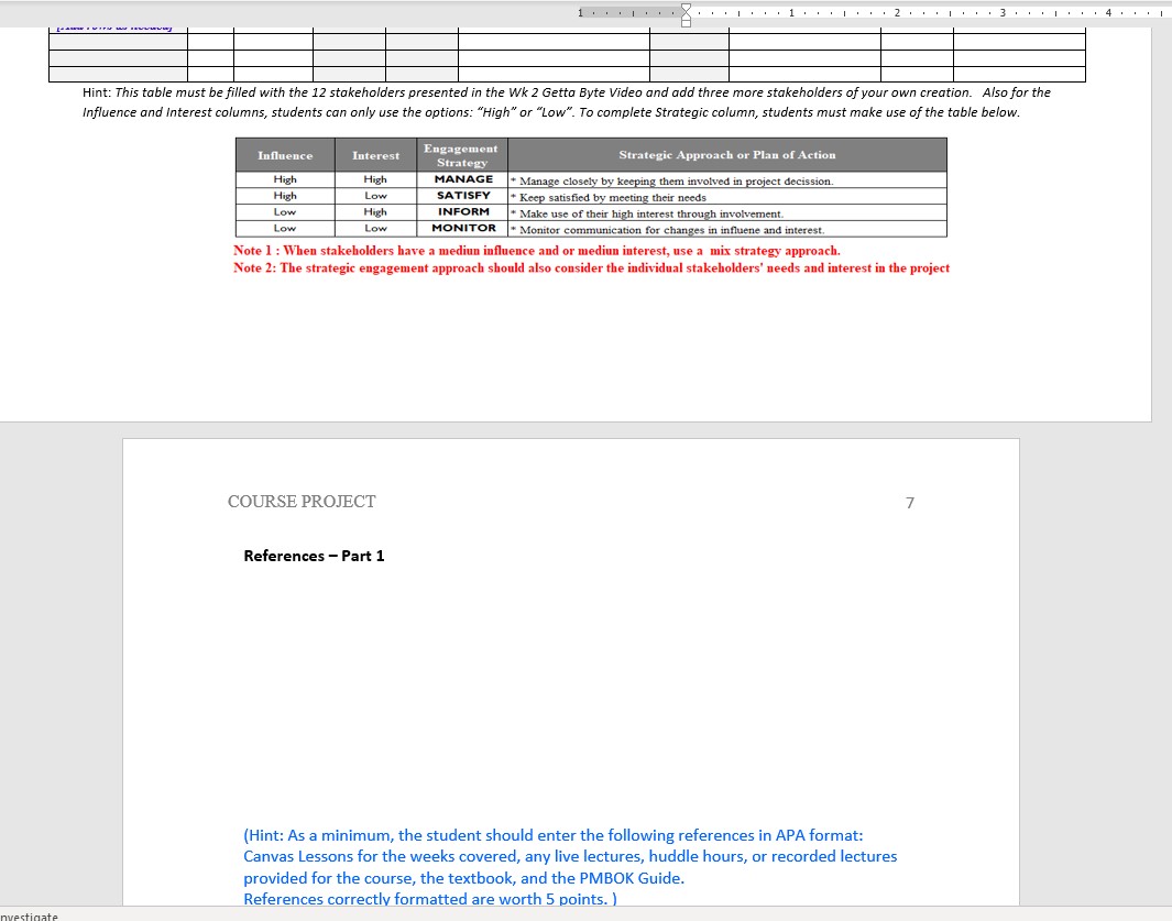 - Project Charter section of the Week 1 Your introduction is a