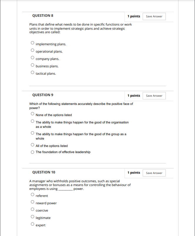 a hierarchy of objectives for lower level managers. define a plan of