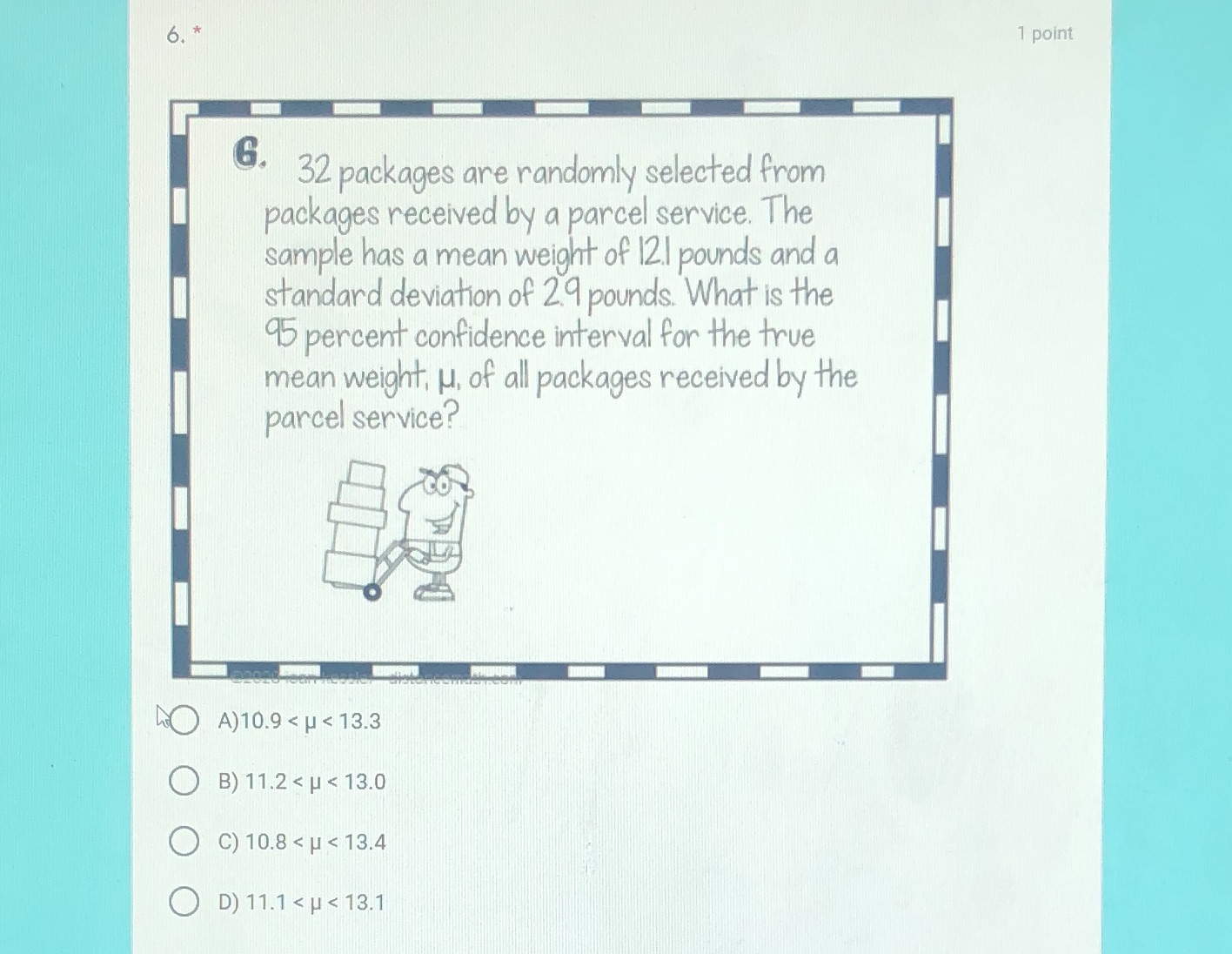  6. 1 point 6. 32 packages are randomly selected from packages