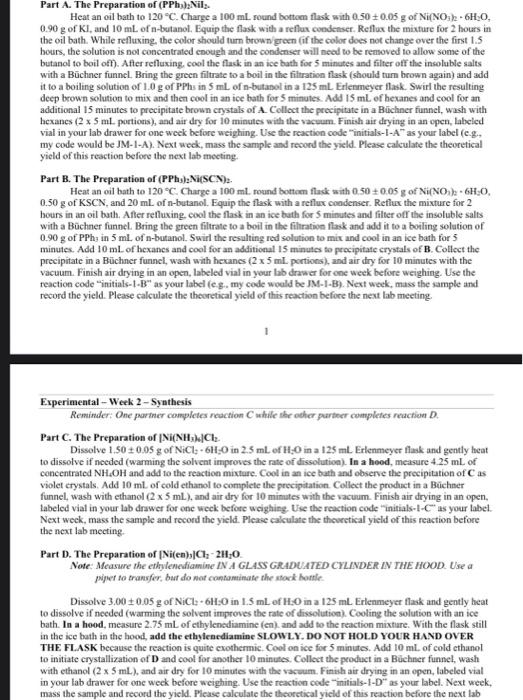 The Preparation of (PPhy) NiI 2 . Heat an oil bath to