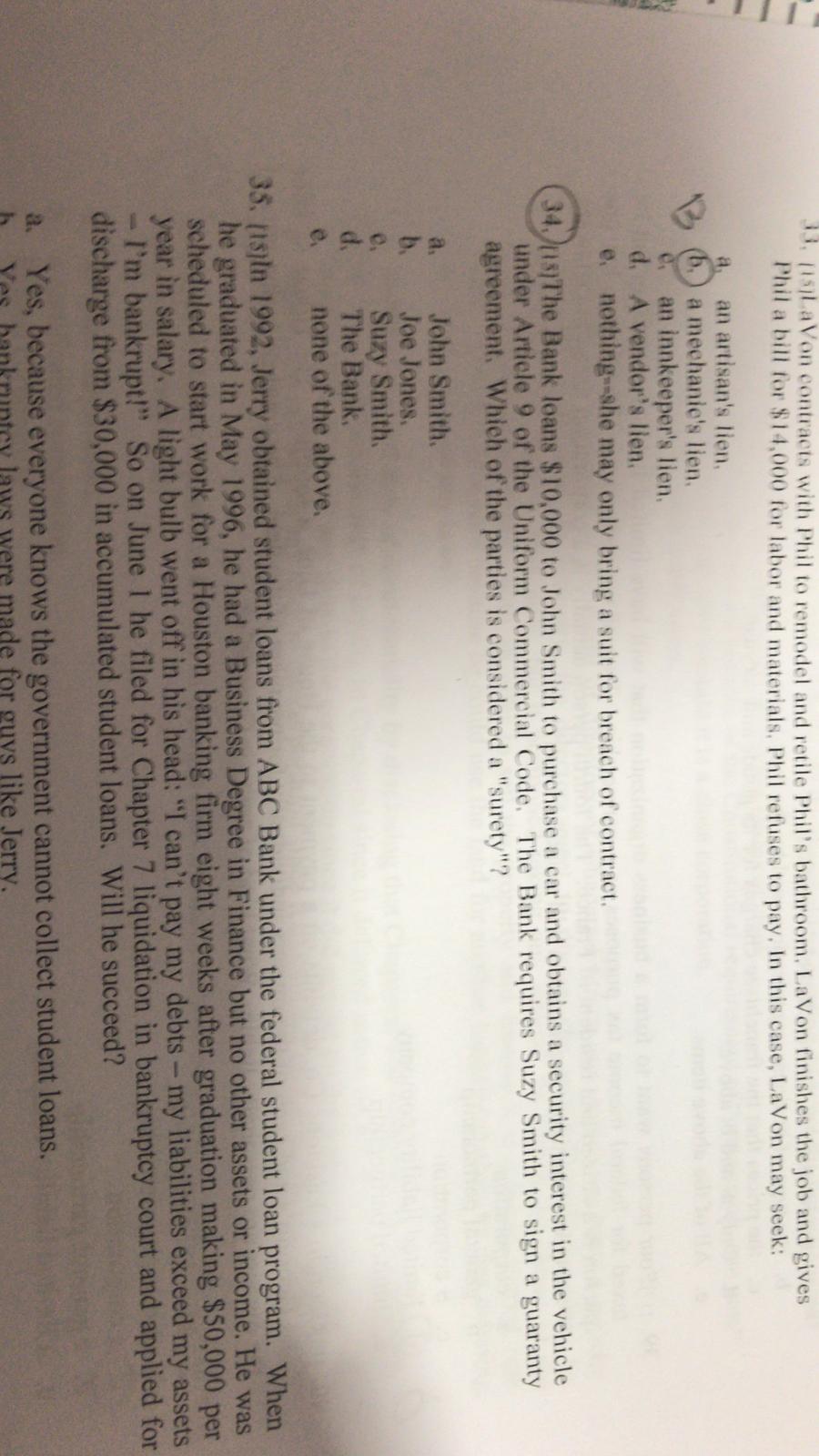 Can you please answer Question # 34. Mutable choices... \f