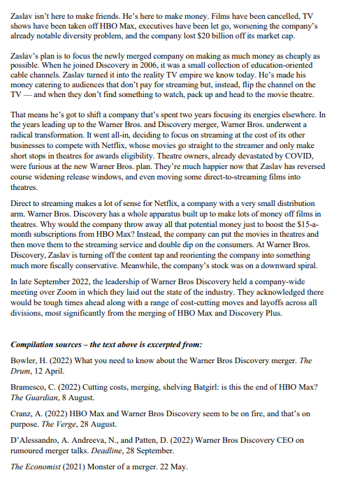 skills that have been relevant to Zaslav's role in leading the Warner