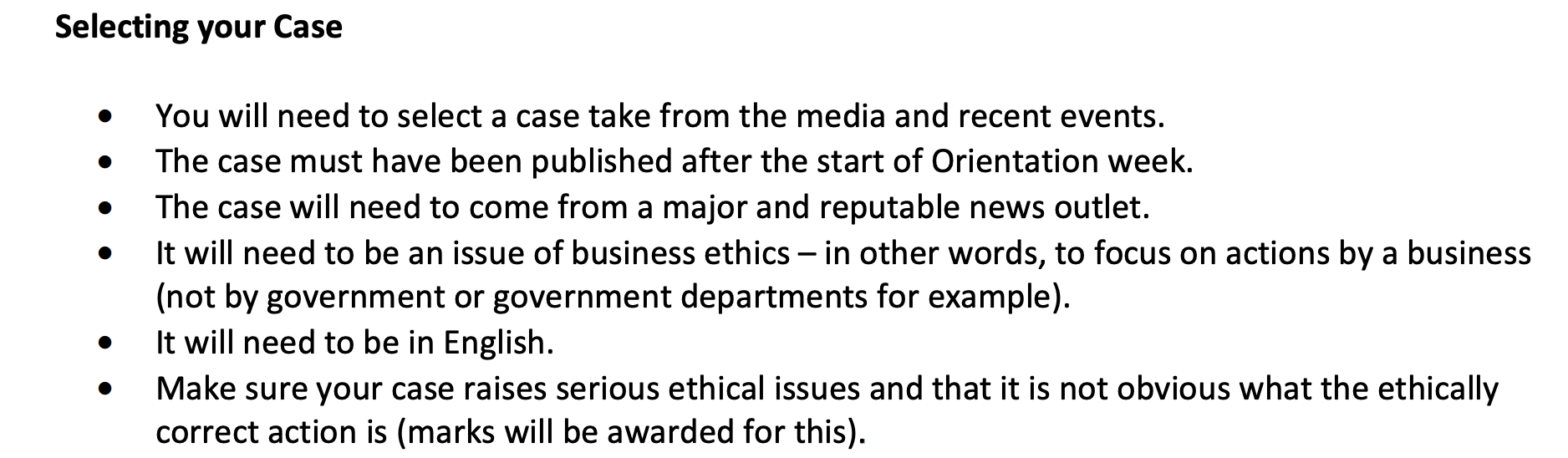  Selecting your Case You will need to select a case take