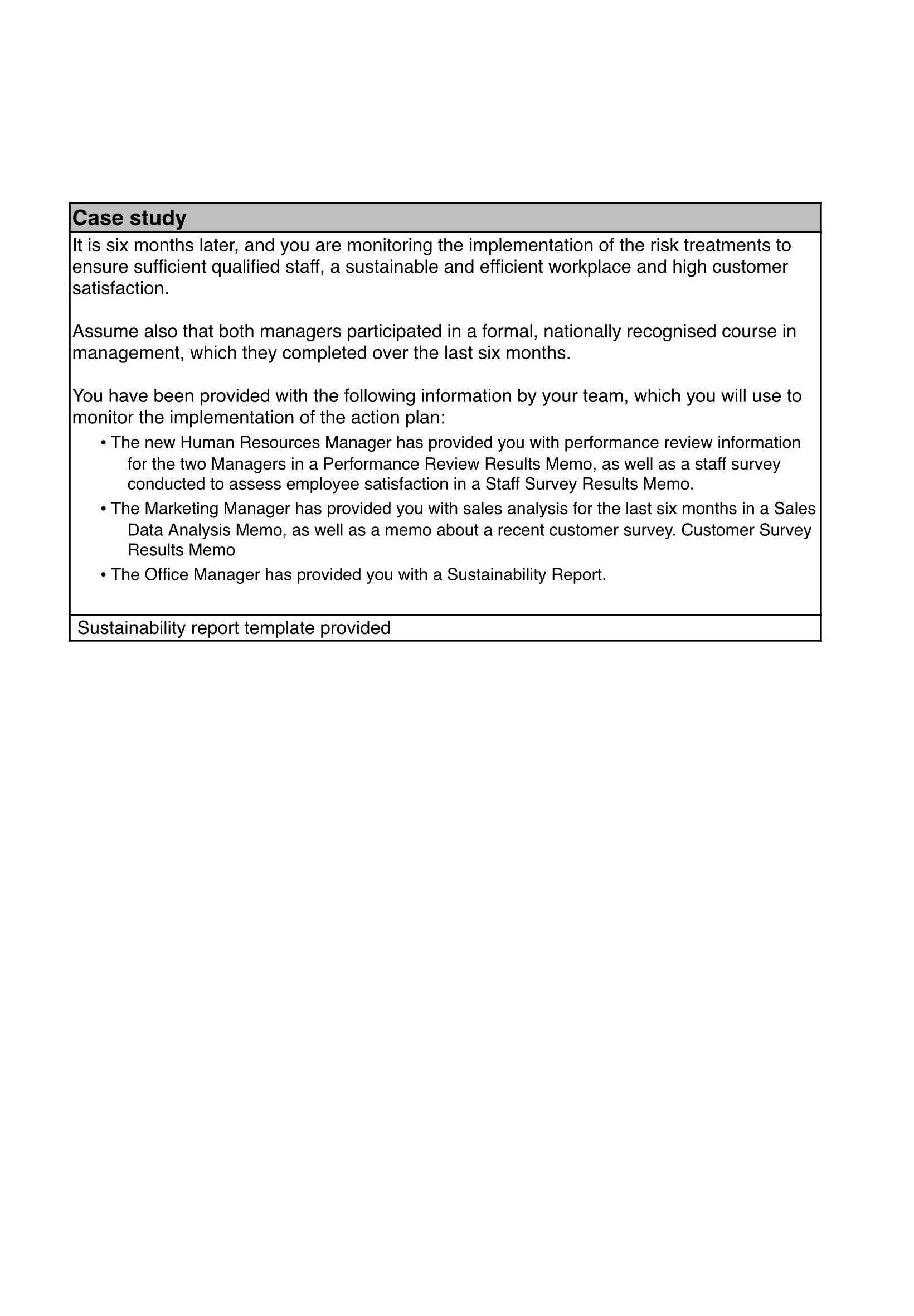 BSBRSK501 - Assessment Task 3Task 3.1 and Task 3.2 It is six