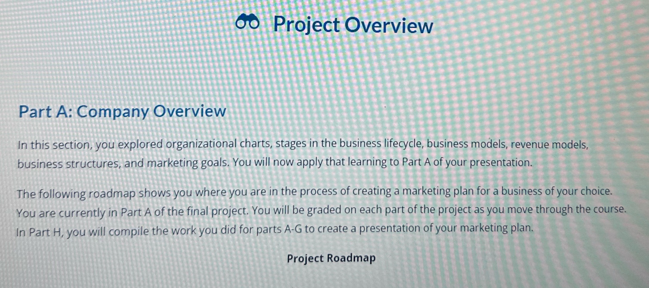 60 Project Overview Part A: Company Overview In this section, you