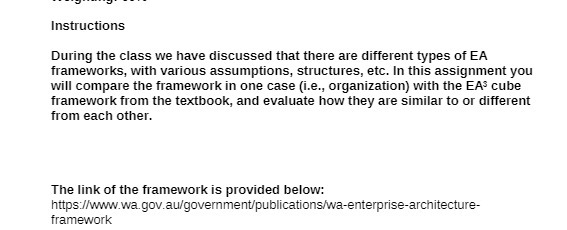 Instructions During the class we have discussed that there are different