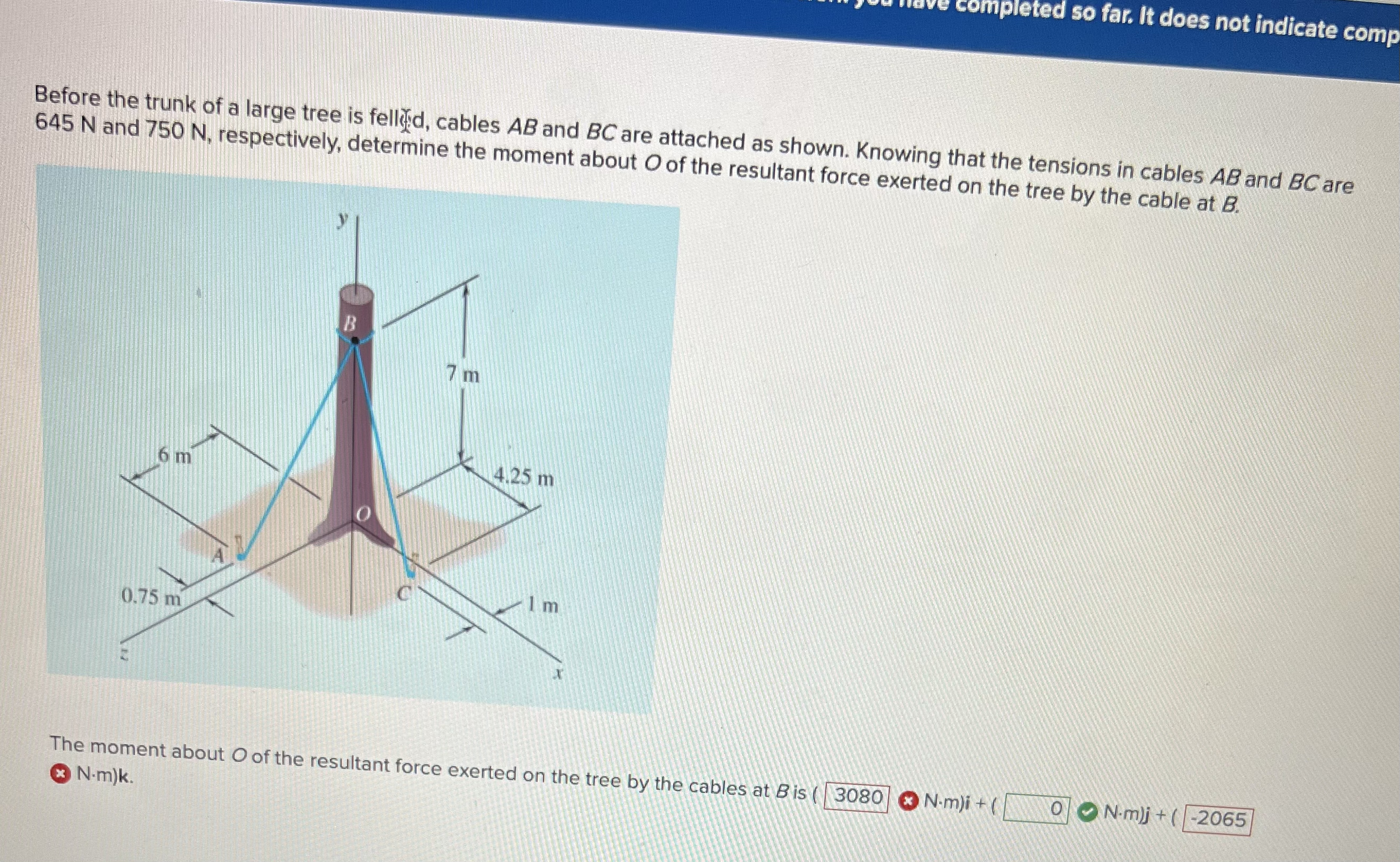 165 N, B = 140 N, and C = 225 N. A