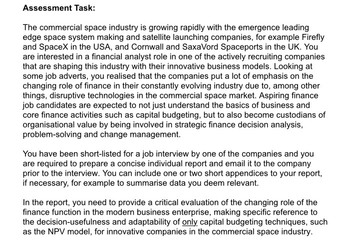 Please cite your work APA 7 edThanks Assessment Task: The commercial space