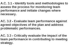  A.C. 3.1 - Identify tools and methodologies to assess the process