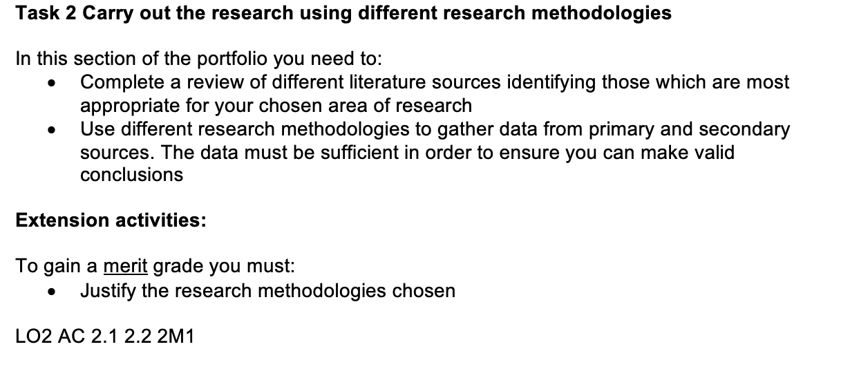 of the portfolio you need to:review different literature sources identifying those which