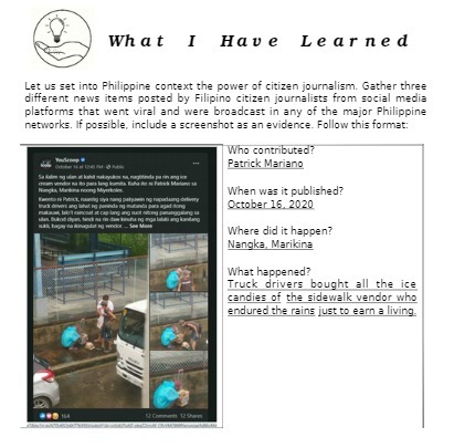  What I Have Learned Let us set into Philippine context the