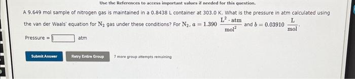 Use the References to access important values if needed for this