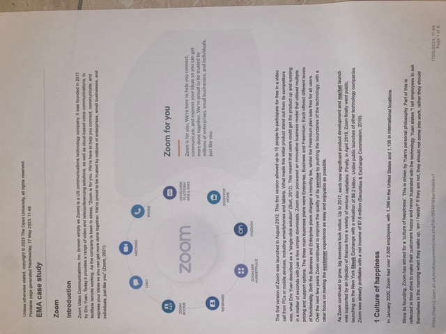 1.Using concepts and theories from Block 1, explain why Zoom places high