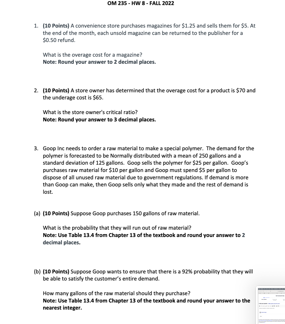 year cost $300 and sell for $425. In the past, McCormick has