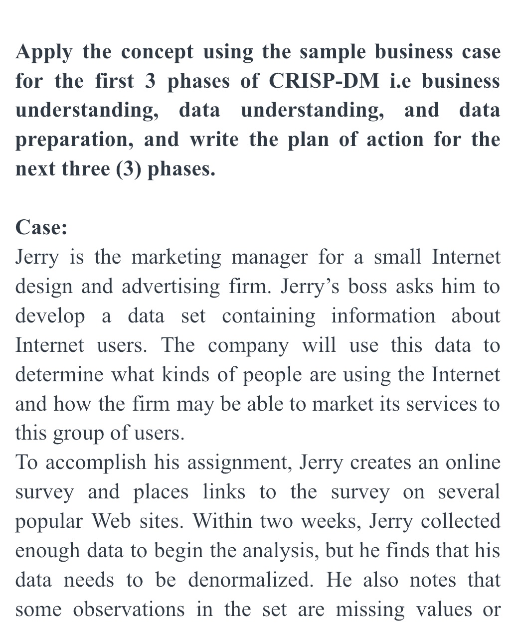 We have an assignment and we don't know how to do this,