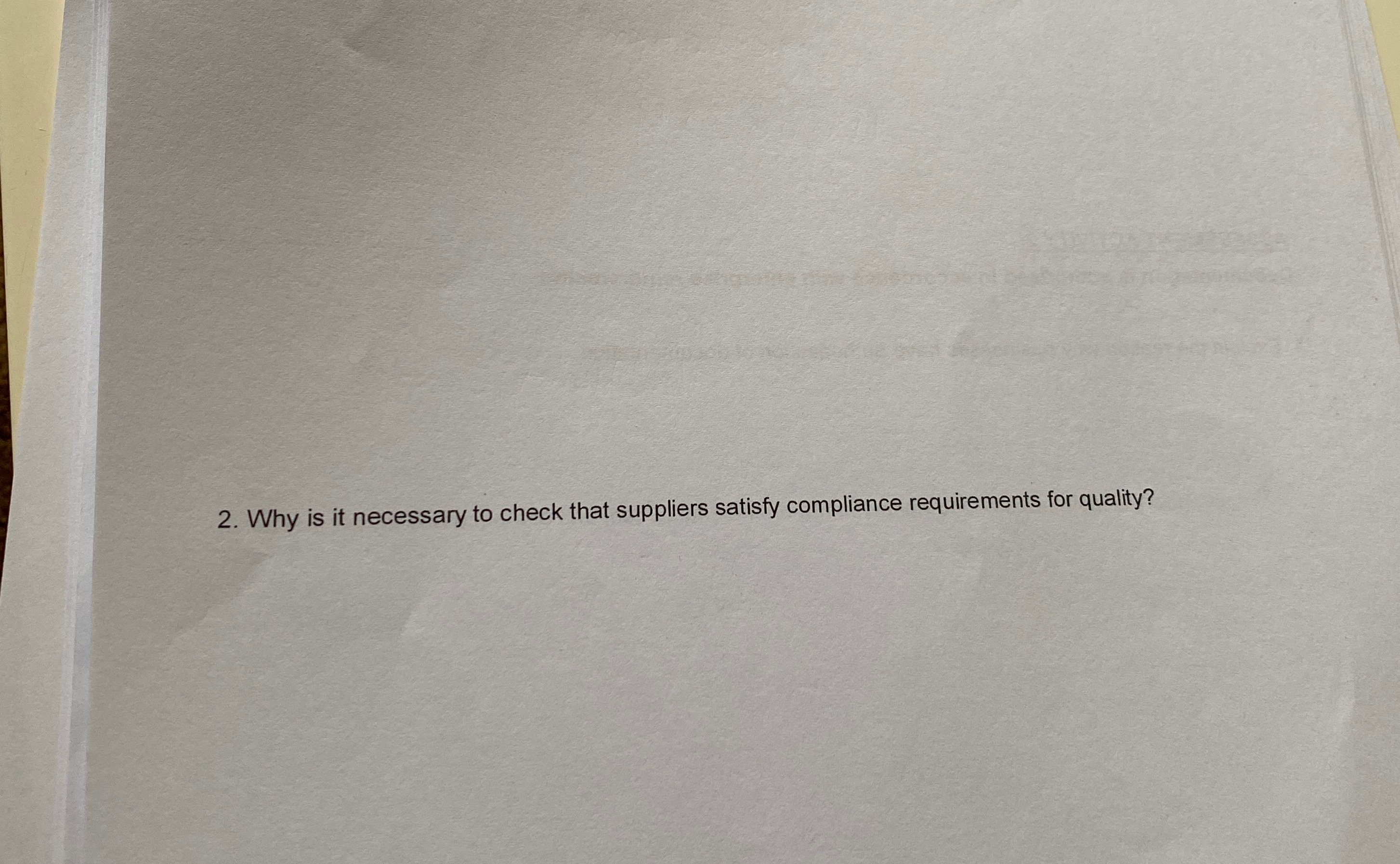 Describe the process for checking work orders for compliance with supplier, enterprise